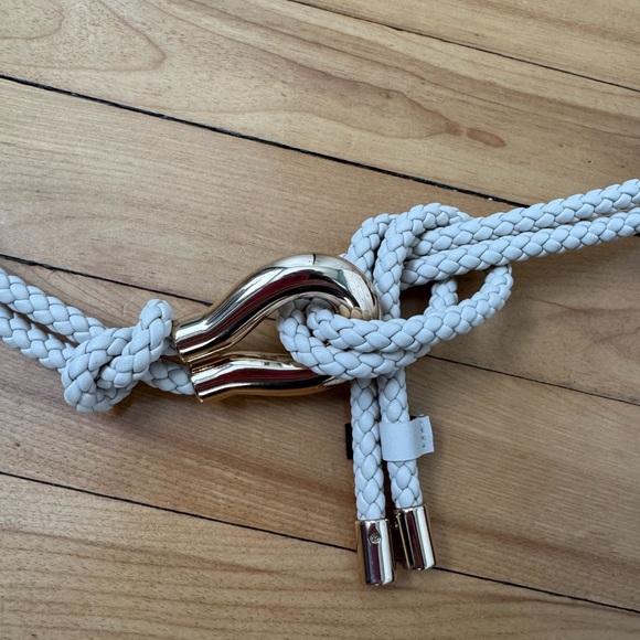 NWOT Cream Rope Belt with Gold Accents - Picture 4 of 5